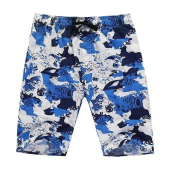Men Fashion Cool Beach Pants Summer Quick Dry Short Pants Good Choice For Casual And Refreshing Experience - Blue&White - intl  