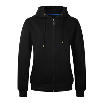 Men Fleece Zip Up Hoody Sweatshirt Jacket Hooded Zipper Top (Black)(M) - intl  
