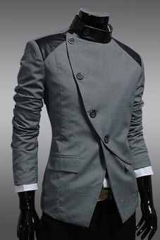 Men Mens Slim Fit Stylish Dress Coats Jackets Suit (Gray) - intl  