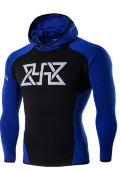 Men Running fitness Hooded Sweater printing hoodies(royalblue)-intl - intl  