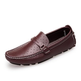 Men Shoes Slip-Ons & Loafers Leather Shoes Fashion Casual Shoes Low Cut Shoes(brown) - intl  