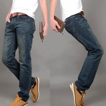 Men Straight Jeans Vintage Slim Loose Jean Business Casual Sports Pants Hot Sale Spring Trousers - intl  