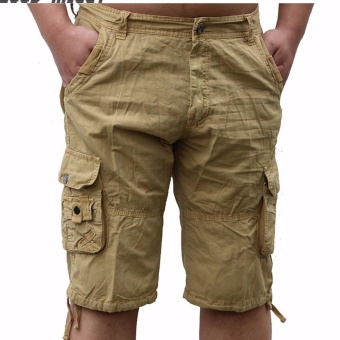 Men Summer Military Baggy Cargo Shorts Fashion Loose Fit Cotton Multi-pocket Beach Causal Cargo Shorts Knee Length Plus Size - intl  