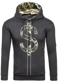 Men sweatshirts camouflage printed leisure sweater S logo hoody jacket Dark grey - intl  