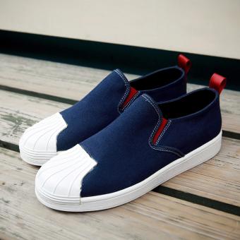 Men's casual shoes, moccasin - gommino,soft and comfortable, young man?Shells lovers canvas shoes(blue) - intl  