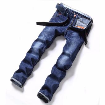 Men's Casual Straight Slim Stretch Jeans Pants - intl  