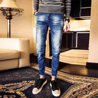 Mens Fashion Clothes Slim Denim Pants Biker Skinny Jeans - intl  