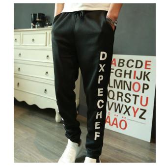 'Men''s Fashion Print Harlan Pants Trousers-Black'  