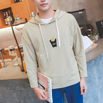 Men's Fashion Pullover Full Sleeve Hoodies Apricot - intl  