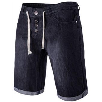 Men's Fashion Washed Denim Shorts(Black) - intl  