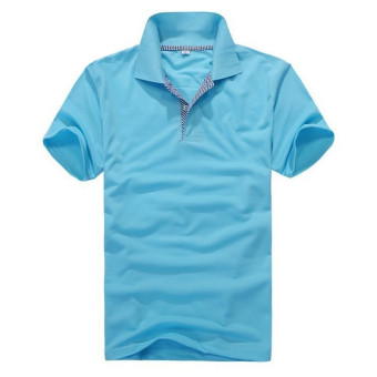 Men's Grid Collar Polo Shirt (Lake Blue)  