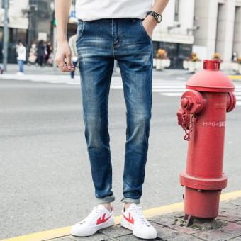 Men's Mid-waisted Slim Full Length Pencil Pants Fashion Jean - intl  