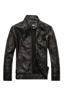 Men's Motorcycle Leather Jacket(Black)  