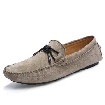Men's Pig-Leather Fashion Loafers-Khaki - intl  
