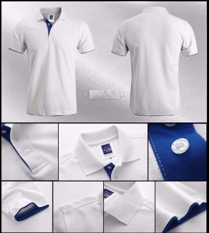 Men's Polo Shirt Men Cotton Short Sleeve shirt sports jerseys golf tennis Plus Size S-XXL(white)  