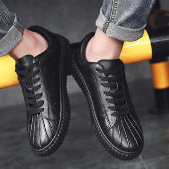 Men's PU Leisure Driving Shoes Casual Loafer Shoes Black - intl  