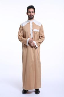 Men's Robes Jubahs Arab Middle East Muslim Latest Designs long sleeve men's clothes - Camel - intl  