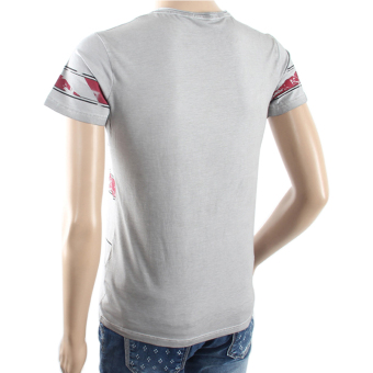 Men's Short-Sleeve T-shirt V-neckline Printing Washing (Light Grey) (Intl) - intl  