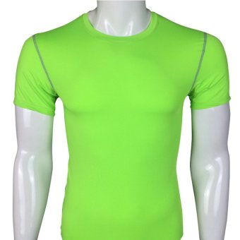 Men's Slim Short-Sleeved Quick-Drying Sport T-shirts (Green) - Intl - intl  