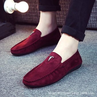 Men's Slip-ons Casual Men Low-Cut Shoes Fashion Business Loafer (Red) - intl  