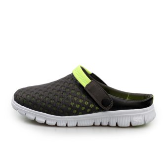 Men's slippers Male Sandals Crocs Beach Sandals Breathable Nest Men Shoes Hole Mesh sandals AIWOQI(GREEN) intl - Intl  