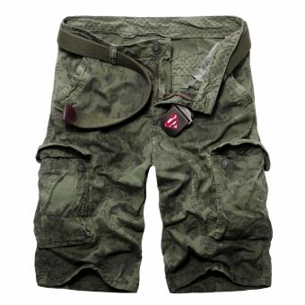 Men's Summer Casual Loose Camouflage Sport Cargo Shorts Pants (Green) - intl  