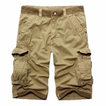 Men's Summer Casual Loose Camouflage Sport Cargo Shorts Pants (Khaki) - intl  