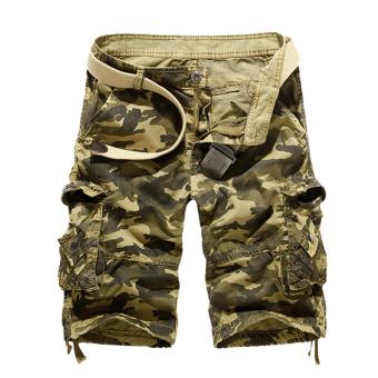 Men's Summer Casual Loose Multi Pocket Sport Cargo Shorts (Khaki) - intl  