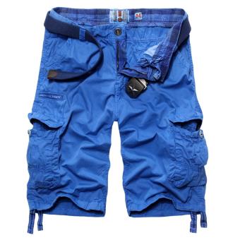 Men's Summer Casual Loose Sport Cargo Shorts (Blue) - intl  