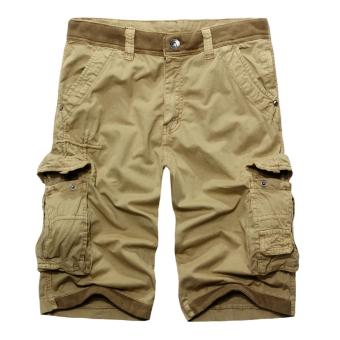 Men's Summer Casual Loose Sport Cargo Shorts (Khaki) - intl  