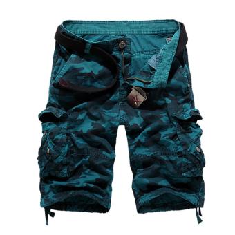 Men's Summer Fashion Outdoors Casual Camouflage Loose Sport Cargo Shorts (Blue) - intl  