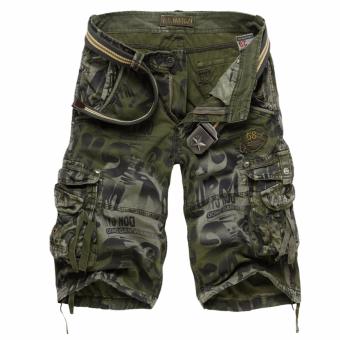 Men's Summer Fashion Outdoors Casual Camouflage Loose Sport Cargo Shorts Pants (Green) - intl  