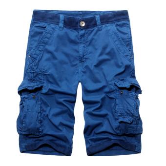 Men's Summer Fashion Outdoors Casual Loose Sport Cargo Shorts (Blue) - intl  