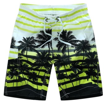 Men's Summer Loose Quick-dry Surf Board Beach Shorts (Yellow)  