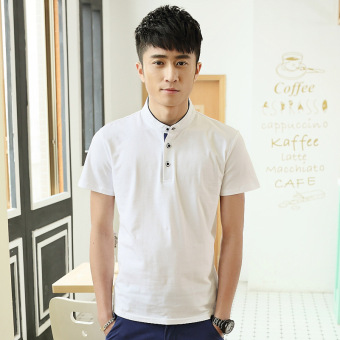 Men's Summer T-shirt Cotton Polo Shirts (White) - Intl  