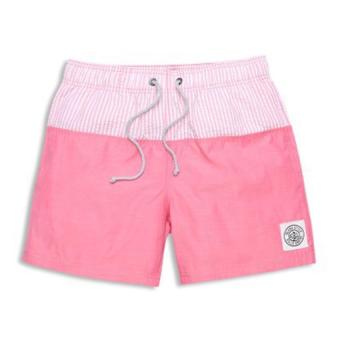 Men's Swimwear Active Swimwear Short Bottoms Men's Boxers Trunks Jogger Quick-drying Men Beach Boardshorts L(Pink) - intl  