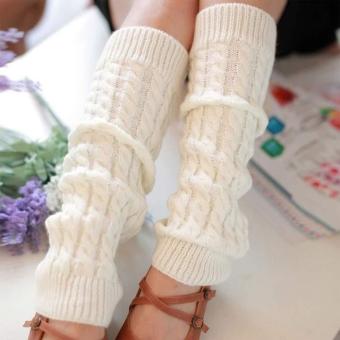 MG Knit Crochet Winter Leg Warmer Leggings Socks (Light Gray) - intl  