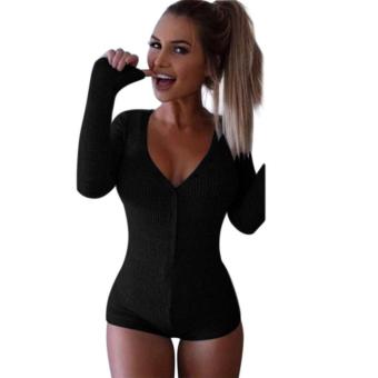 MG Sexy V Neck Bodycon Jumpsuit Bodysuit Slim Short Romper (Green) - intl  