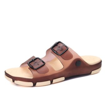 Might$Sight Summer slippers male and women shoes slippers couple beach sandals slippers 16(Brown) - intl  