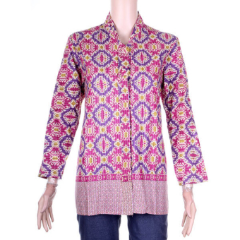 Mila Style Baju Blouse / Blus Batik Varian Hapsari - Biru  