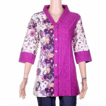Mila Style Baju Blus / Blouse Batik Varian Renata - Multicolor  