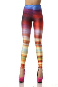 MITPS Fashion Printed Women Leggings 3d Digital Colorful Galaxy Leggings High Waist Elastic Leggings - intl  