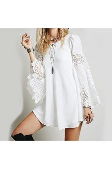 moonar kerung lengan baju panjang renda bunga mini dress moonar kerung lengan baju panjang renda bunga mini dress
