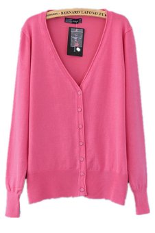 MSSHE Knitwear V Neck Coat 031423?Watermelon Red ?  