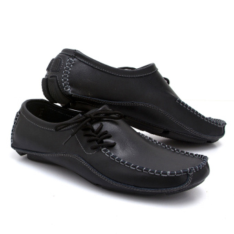 MT men's driving shoes, fashion lace up shoes (38-46) black - Intl  
