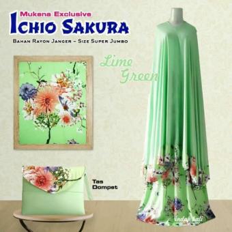 Mukena Bali Ichio Sakura Cantik Dan Indah Lime Green  