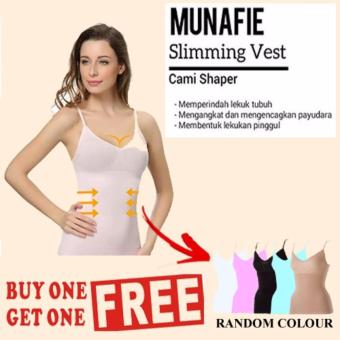 Munafie Atasan Slimming Body Shaper Pink Korset Pelangsing Perut, Dada dan Pinggang Buy 1 Get 1 - Random Color  