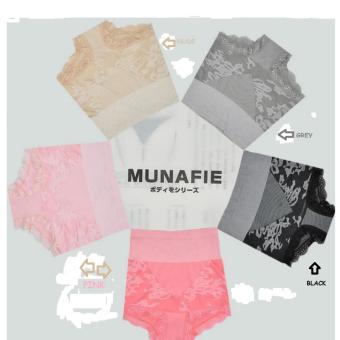 Munafie Pants Slim 2nd Generation Motif Bunga - Nude / Cream  