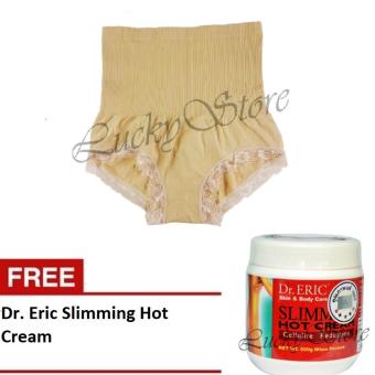 Munafie Slim Pant Celana Korset - Celana Pelangsing Tubuh - Cream - Free Dr Eric Slimming Hot Cream Cellulite Reduction Bakar Lemak Bikin Langsing - 500ml  