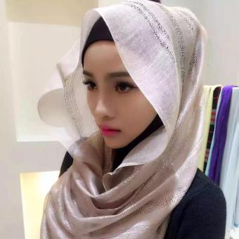 Muse Snapback Women's Silk Pure Color Americans Style Noble Muslim Wear Hijabs - intl  